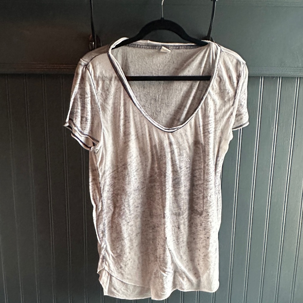 Hollister Light Gray See-Through Short Sleeve Tee with HOCO printing